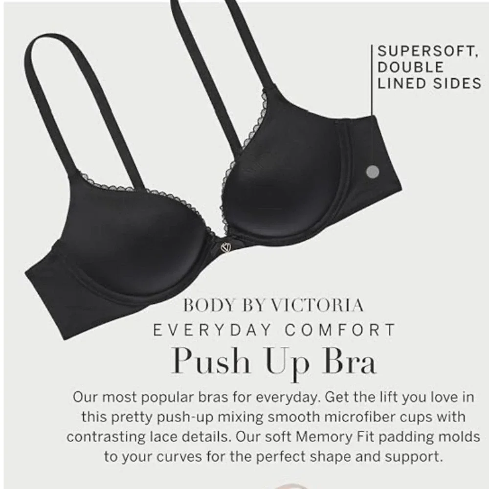 Body‎ by Victoria Secret Everyday Comfort Push-Up Bra 34D Black